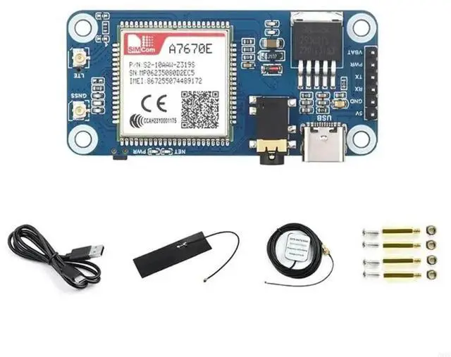 Main image of A7670E Cat1/GPRS/GNSS HAT Module for RPi Expansion Adapte Board Base on 40PIN GPIO Interfaces
