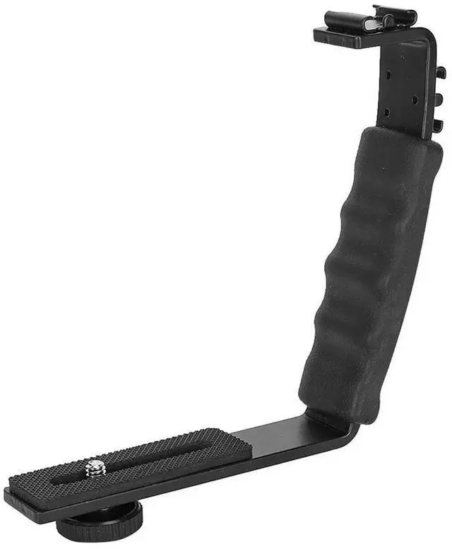 Main image of Camera Flash L Bracket Dual Hot Shoes Holder Mount Adapter Mount DV Microphone LED Light