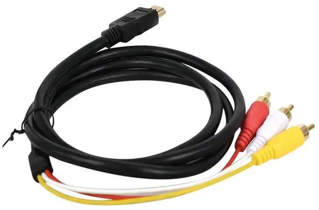 Alt view image 2 of 4 - 1.5M 1080P HDMI-compatible to 3 RCA Video Audio HDMI-compatible Cable AV Cord Converter Adapter For HDTV TV Set-Box DVD Laptop