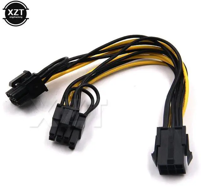 Alt view image 2 of 4 - Hot Selling 6-pin PCI Express to 2 x PCIe 8 (6+2) pin Motherboard Graphics Video Card PCI-e GPU VGA Splitter Hub Power Cable