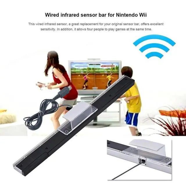 Alt view image 3 of 3 - IR Signal Ray Receiver  Replacement Wired Sensor Bar Professional Plug and Play 4 Handle Support for Gaming