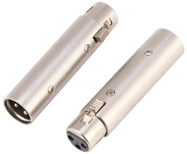 Alt view image 2 of 3 - 2Pcs 3-Pin XLR Male to Female Socket Audio Microphone Mic Extension Adapter Connector xlr male to female connector