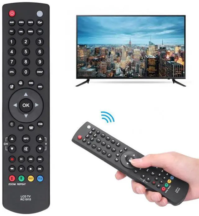 Alt view image 3 of 3 - Remote Controller for LCD TV Universal Replacement Supplies Rc1910 Black rc1910 Remote Controller