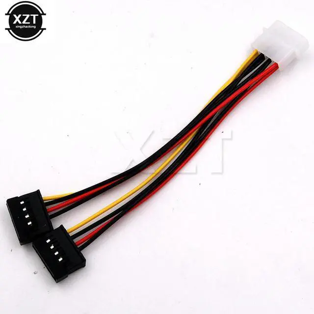 Alt view image 2 of 4 - 4 Pin IDE Molex to 2 of 15 Pin Serial ATA SATA HDD Power Adapter Cable Dual Hard Drive Cable for PC