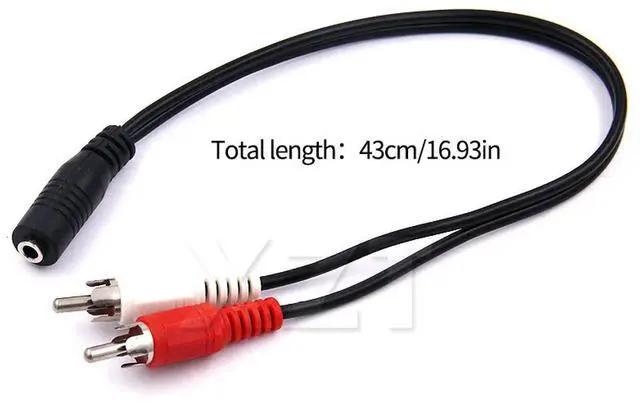 Alt view image 3 of 4 - Universal RCA Cable 3.5mm Jack Stereo Audio Cable Female to 2RCA Male Socket to Headphone 3.5 AUX Y Adapter for DVD Amplifiers