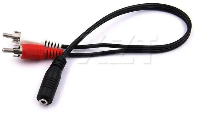 Alt view image 2 of 4 - Universal RCA Cable 3.5mm Jack Stereo Audio Cable Female to 2RCA Male Socket to Headphone 3.5 AUX Y Adapter for DVD Amplifiers