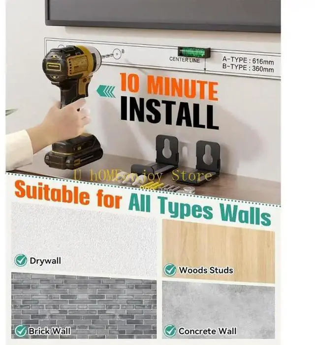 Alt view image 3 of 3 - Space Efficient L l Bracket For Home Theater Soundbars Easy Setups Design