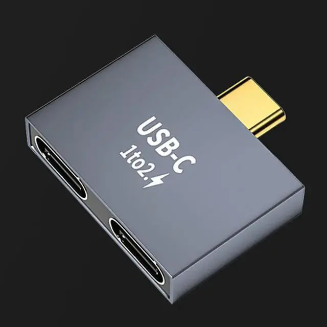 Alt view image 2 of 4 - Splitter Converter Adapter Extension Connector C Male To Double TYPE-C Female For USB C Charger Power Bank Laptop