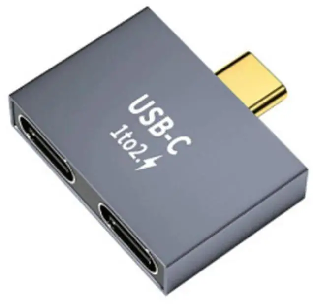 Alt view image 4 of 4 - Splitter Converter Adapter Extension Connector C Male To Double TYPE-C Female For USB C Charger Power Bank Laptop