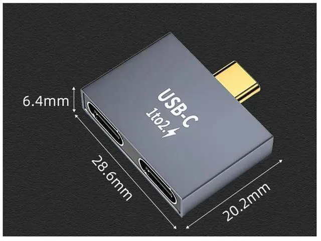 Alt view image 3 of 4 - Splitter Converter Adapter Extension Connector C Male To Double TYPE-C Female For USB C Charger Power Bank Laptop