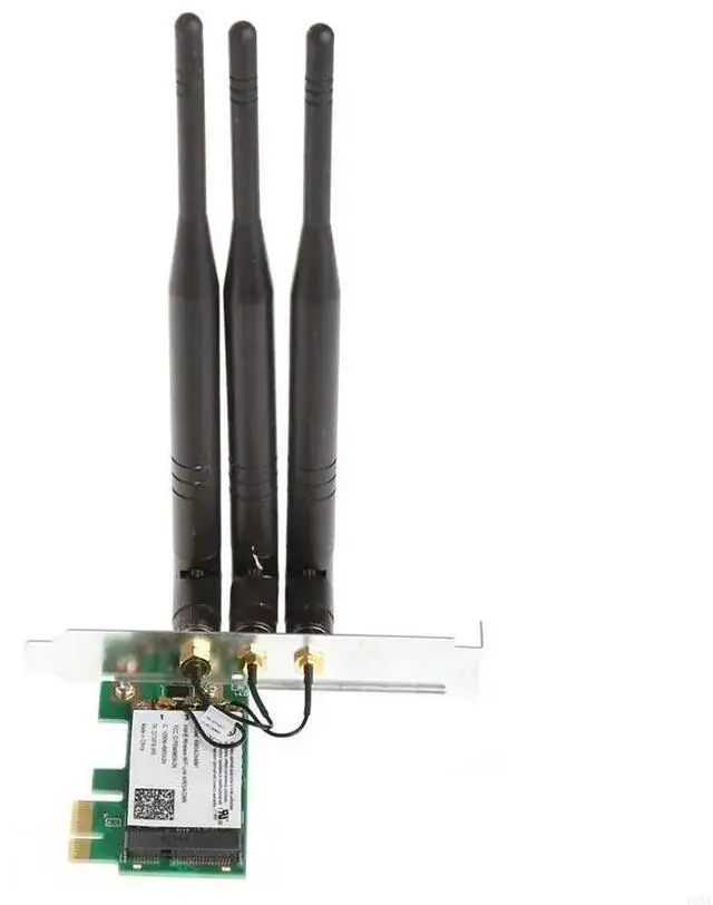 Alt view image 3 of 3 - PC Wireless Card PCI for Express 2.4/5GHz 300M Desktop Adapter Bluetooth-compatible Converter For 496