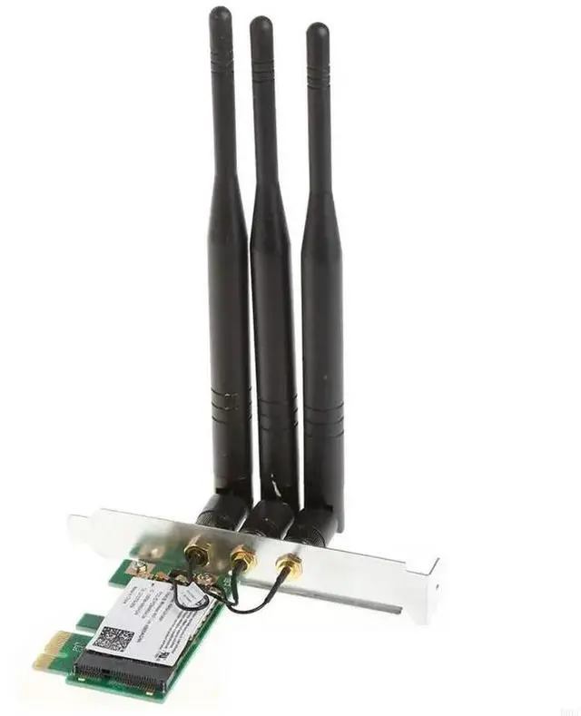 Alt view image 2 of 3 - PC Wireless Card PCI for Express 2.4/5GHz 300M Desktop Adapter Bluetooth-compatible Converter For 496