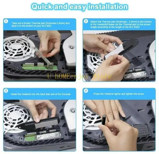 Alt view image 3 of 3 - Aluminum Hard Drive Heatsink for Game Console M.2NVME SSD Cooling Radiator l Heat Dissipation Cooler