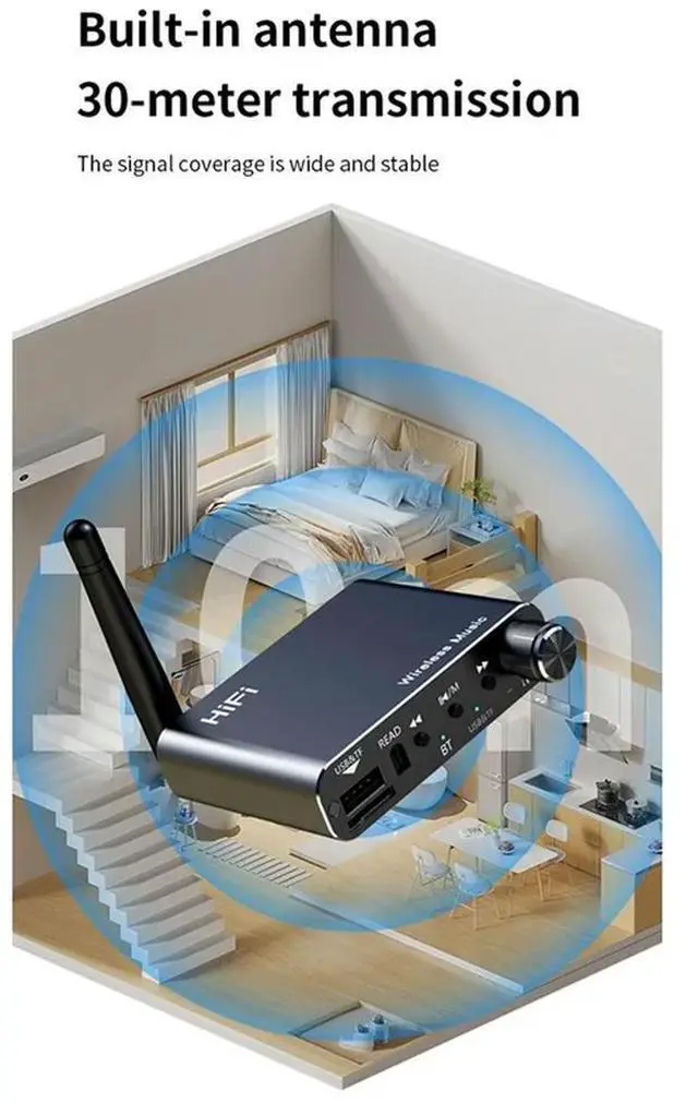 Alt view image 2 of 4 - HIFI Stereo USB U-Disk Bluetooth 5.4 Audio Transmitter Receiver 3.5MM AUX For RCA Music Adapter DSP Decoding