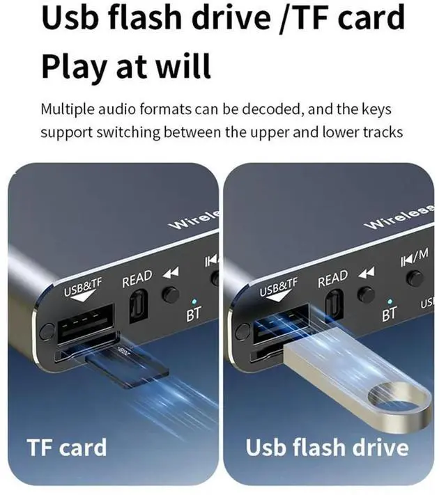 Main image of HIFI Stereo USB U-Disk Bluetooth 5.4 Audio Transmitter Receiver 3.5MM AUX For RCA Music Adapter DSP Decoding