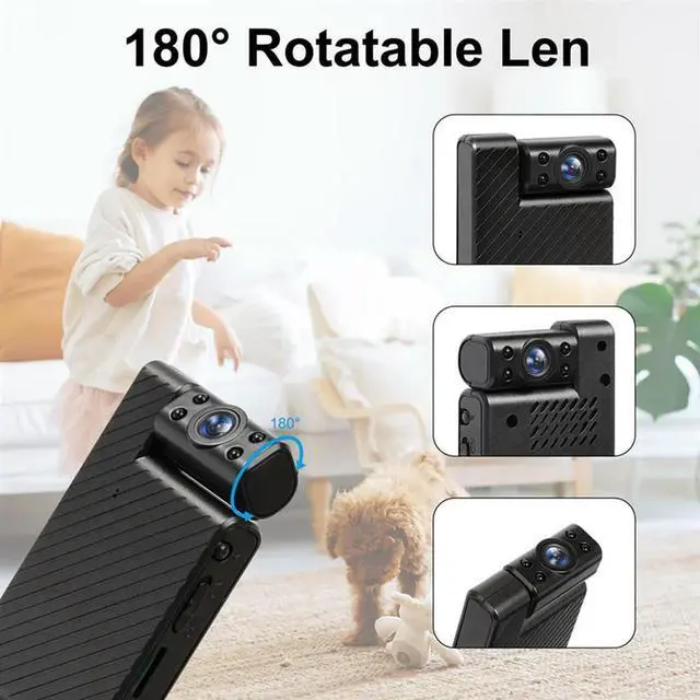 Alt view image 2 of 4 - 180° Rotatable Lens Camera Rotable Lens HD  Camera IR Night Vision Home Security Surveillance Cam