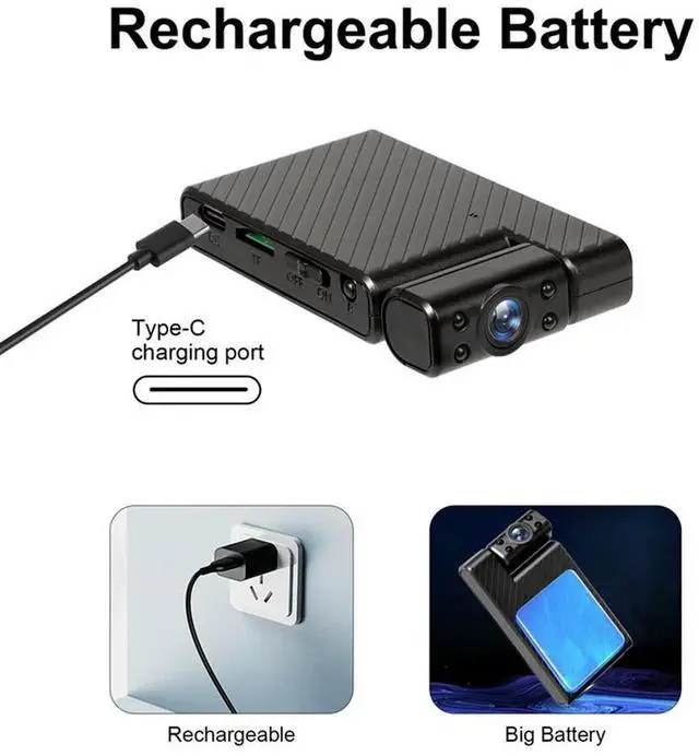 Alt view image 4 of 4 - 180° Rotatable Lens Camera Rotable Lens HD  Camera IR Night Vision Home Security Surveillance Cam