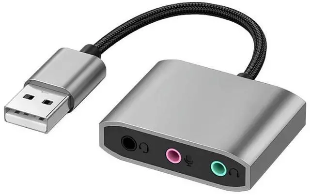 Main image of 3 IN 1 External USB Sound Card Audio Jack 3.5mm Cable Adapter HIFI Sound for Microphone Speaker Headset PC Laptop