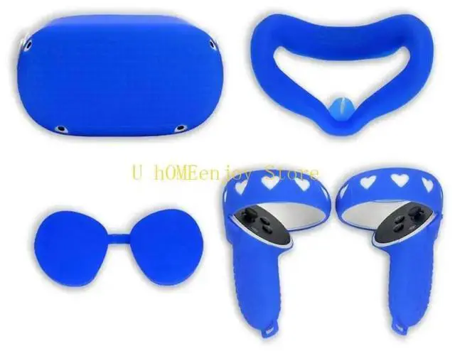 Alt view image 3 of 3 - Silicone Cover Accessories for Oculus- Quest- 2 All-in-one Set Silicone for S