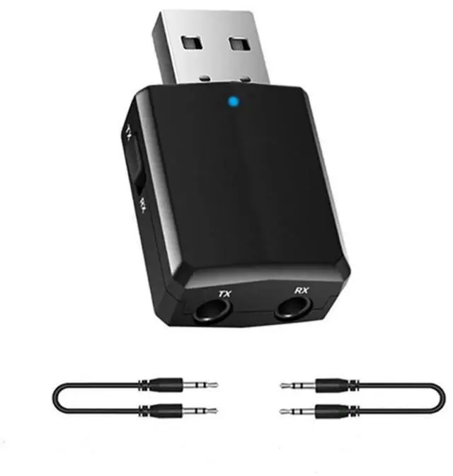 Alt view image 2 of 4 - Wireless Bluetooth USB Adapter For PC, BT 5.0 3 In 1 Transmitter Receiver With Integrated 3.5Mm AUX Jack Transfer