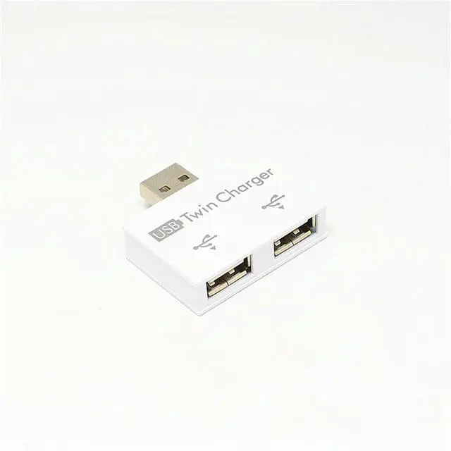 Alt view image 2 of 4 - 6X Portable Mini USB Hub To 2 Port Charger Hub Adapter USB Splitter Dual USB Charging Extender For Phone Computer White