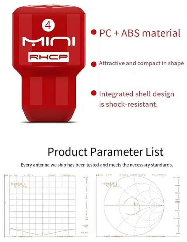 Alt view image 2 of 4 - 5.8G High Gain FPV Antenna RHCP RPSMA 2.8Dbi Antenna For RC FPV Drone VTX DIY Parts