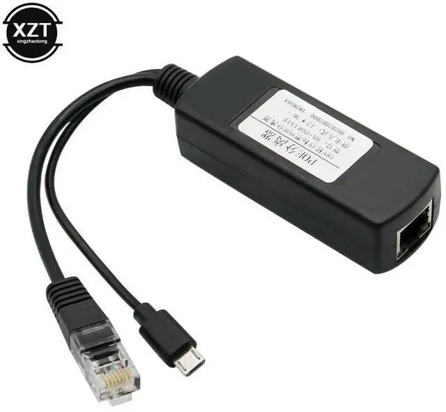 Alt view image 2 of 4 - Micro USB POE Splitter 6KV Anti-interference Power Over Ethernet 48V To 5V 3A 12W Active Adapter USB Plug for Raspberry Pi CCTV