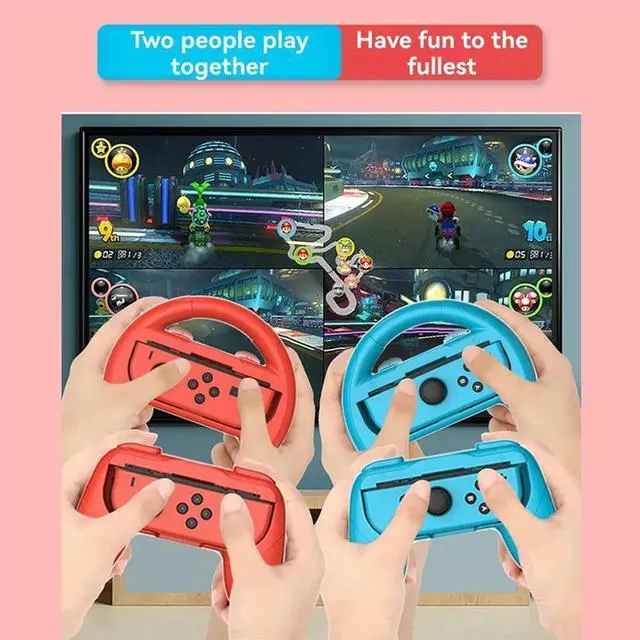 Alt view image 3 of 4 - Steering Wheel Controller Grip 2Pcs For Nintendo Switch OLED Gamepad Holder Left & Right For Joycon Controller