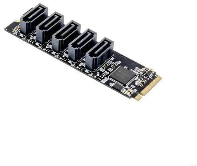 Alt view image 2 of 3 - 5 Ports to M.2 M-Key Adapter PCIE Sata3.0 6Gbps Riser Expansion