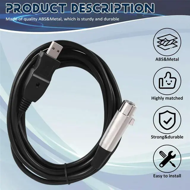 Alt view image 4 of 4 - USB Male To XLR Female Microphone USB MIC Link Cable