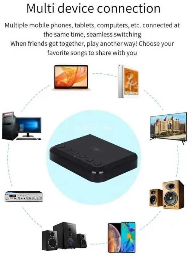 Alt view image 3 of 3 - Wr320b Wireless Streaming Music Box Bluetooth-compatible Receiver Optical Fiber 3.5-Aux Connection Dropship