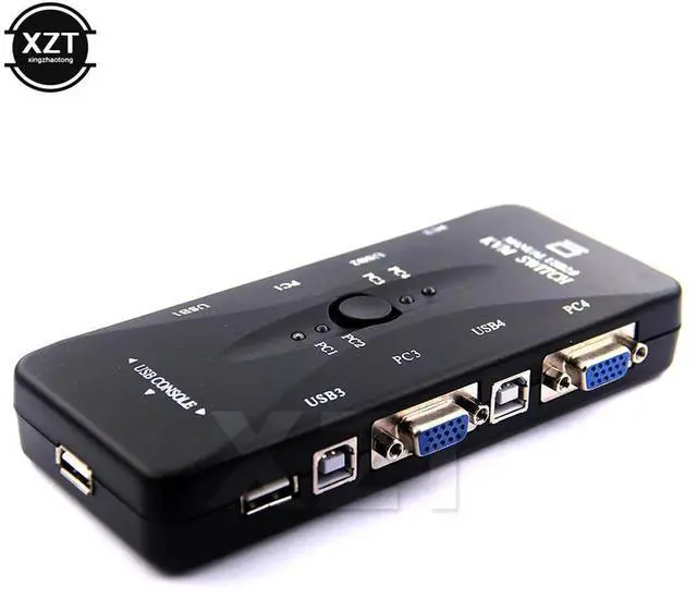 Main image of 4 Ports USB2.0 KVM Switch Selector VGA Print Auto Switch Moniter Box VGA Splitter KVM Switch