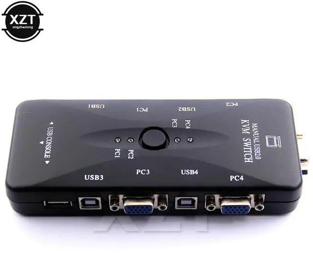 Alt view image 2 of 4 - 4 Ports USB2.0 KVM Switch Selector VGA Print Auto Switch Moniter Box VGA Splitter KVM Switch