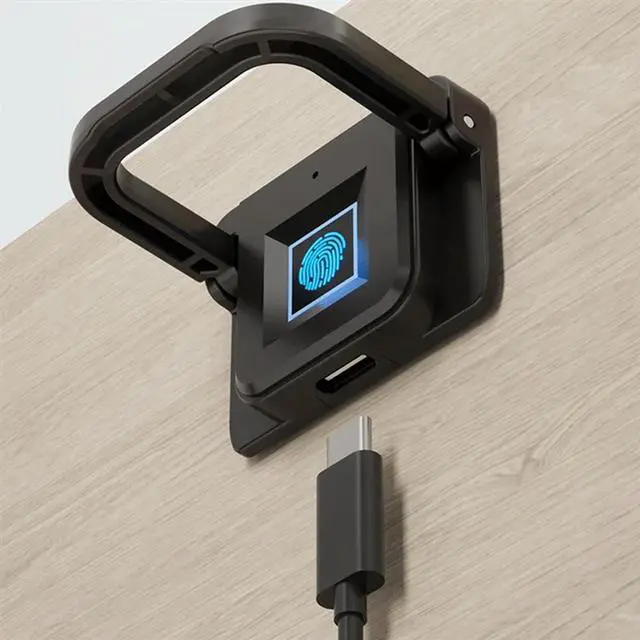 Alt view image 3 of 4 - Drawer Fingerprint Lock Bedside Lock For Drawers, Desks, Safes, Cash Registers, Wardrobes For Home And Office