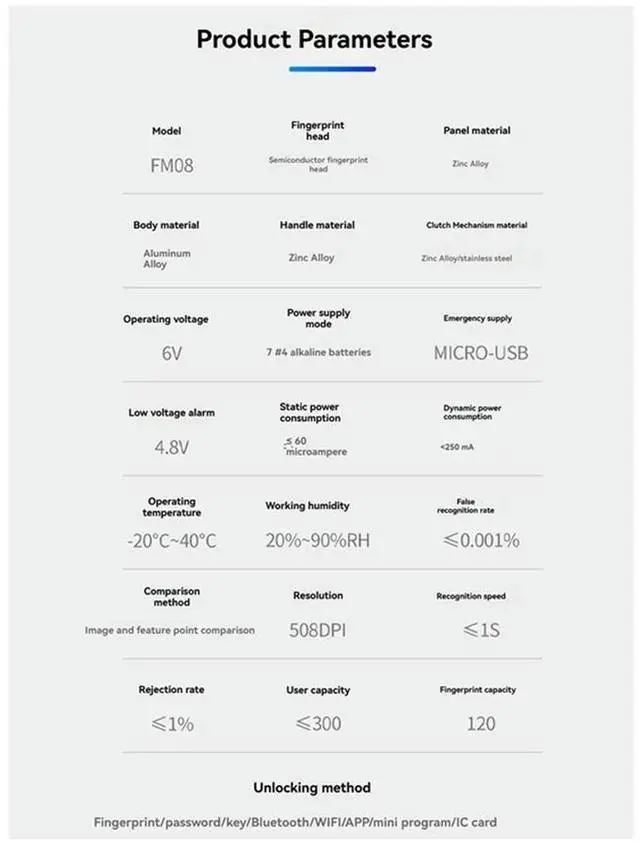 Alt view image 2 of 4 - Tuya Locks Fully Automatic Electronic Door Lock With Biometric Fingerprint Lock Rfid Card Password Key Unlock