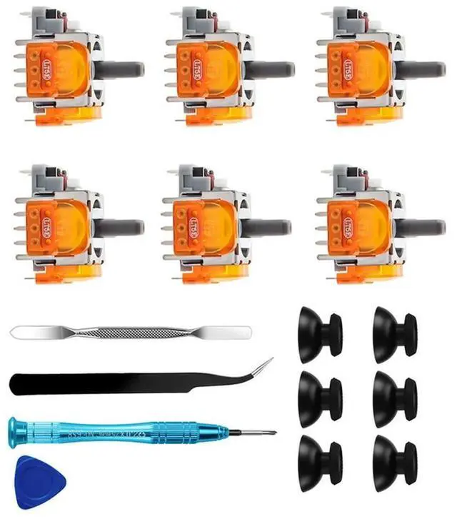 Alt view image 4 of 4 - For PS5 Controller 6 Pack Thumbstick 3D Analog Stick TMR Effect Joystick Replacement Anti-Drift Parts Repair Tools
