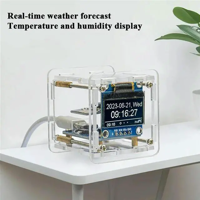 Main image of 2X DIY Weather Clock Kit Module Internet Of Things Time Temperature And Humidity Display Soldering Practice Loose