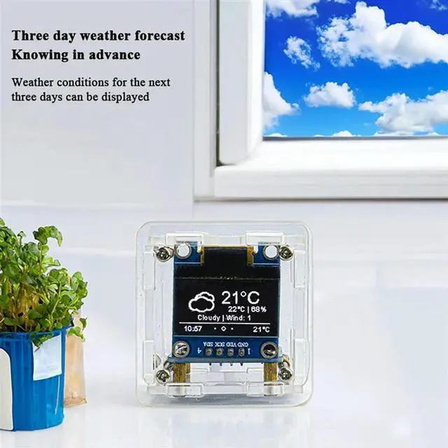 Alt view image 3 of 4 - 2X DIY Weather Clock Kit Module Internet Of Things Time Temperature And Humidity Display Soldering Practice Loose