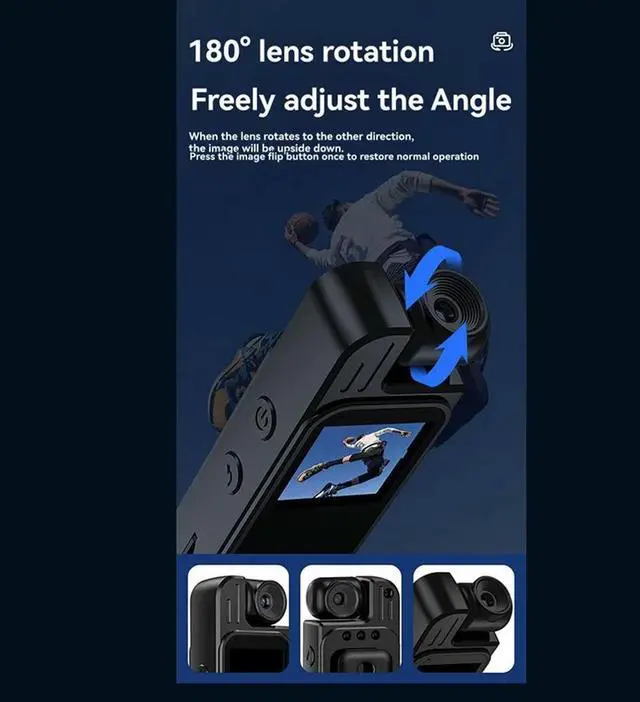 Alt view image 4 of 4 - Infrared Night Vision Camera 1080P Law Enforcement Recorder Mini Back Clip With Screen Evidence Recorder For Security