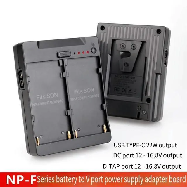 Alt view image 4 of 4 - V-Mount Lock To Dual NP-F550/750/970 NP-F Series Power Supply Converter Plate For Tilta Kit Monitors LED Light