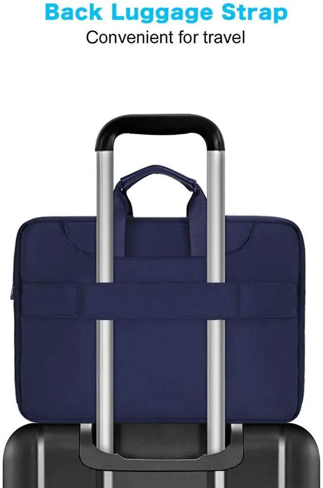 Alt view image 4 of 5 - MOSISO 360 Protective Laptop Shoulder Bag Compatible with MacBook Air/Pro, 13-13.3 inch Notebook, Compatible with MacBook Pro 14 inch M4 M3 M2 M1,Matching Color Sleeve with Belt, Navy Blue