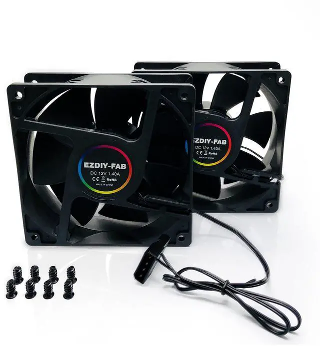 Alt view image 2 of 5 - EZDIY-FAB 12cm 120mm 200CFM 4000RPM CPU Cooling Fan 12V DC 4-Pin Molex PC Computer High CFM Cooling Case Fan with Metal Finger Guard Grill