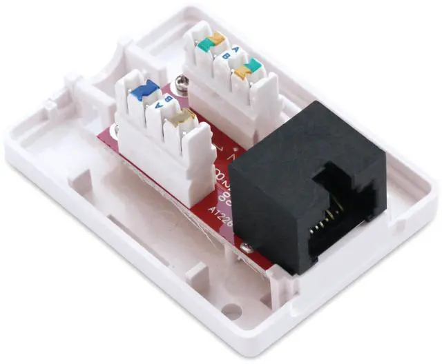 Alt view image 4 of 5 - Cable Matters UL Listed Cat6 10-Pack RJ45 Surface Mount Box - 1 Port in White (Cat6 Ethernet Mount Box)