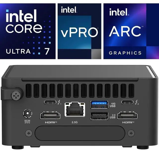 Alt view image 3 of 7 - ASUS NUC 15 Pro RNUC15CRHV70000U Black Barebone System