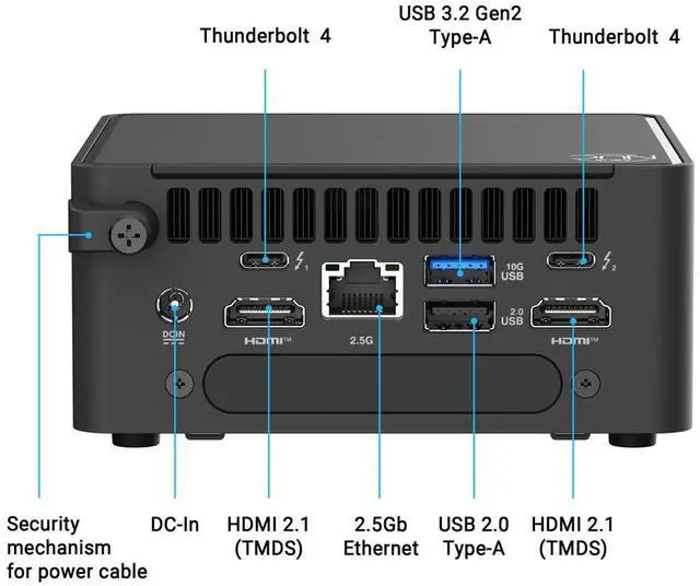 Alt view image 5 of 7 - ASUS NUC 15 Pro RNUC15CRHV70000U Black Barebone System