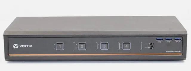 Main image of Vertiv Avocent SV340H-001 4-port Desktop KVM, Dual Head HDMI, Front Panel USB 3.0, Audio