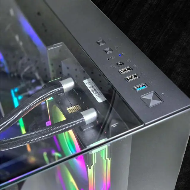 Alt view image 3 of 7 - FunHei Tech Gaming PC, AMD Ryzen 7 9800X3D 8-Core, GeForce RTX5070, 64 GB DDR5 RAM, 1 TB, 850W PSU, WiFi & Bluetooth, Win11 Pro, Black