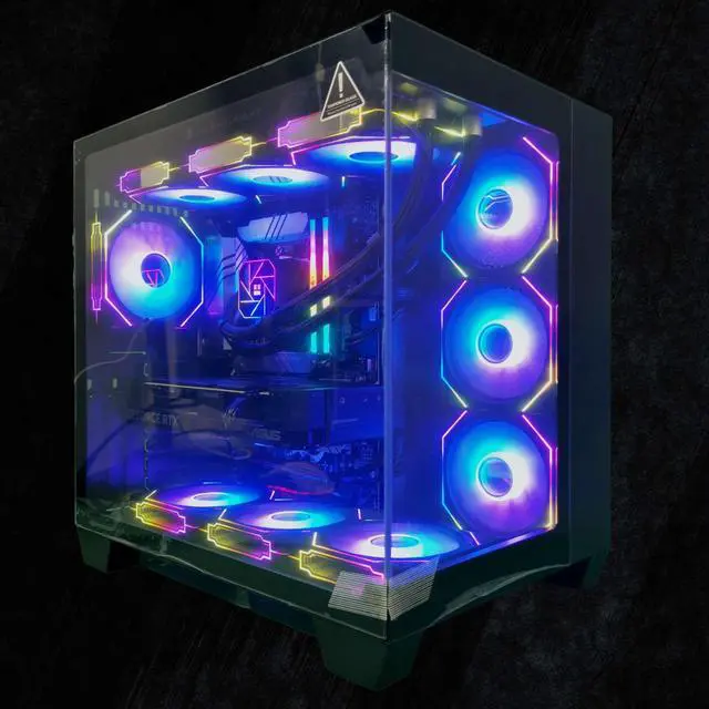 Alt view image 3 of 6 - FunHei Tech Gaming PC, AMD Ryzen 7 9800X3D 8-Core, GeForce RTX5090, 64 GB DDR5 RAM, 1 TB, 1000W PSU, WiFi & Bluetooth, Win11 Pro, Black