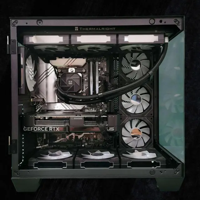 Alt view image 5 of 6 - FunHei Tech Gaming PC, AMD Ryzen 7 9800X3D 8-Core, GeForce RTX5090, 64 GB DDR5 RAM, 1 TB, 1000W PSU, WiFi & Bluetooth, Win11 Pro, Black