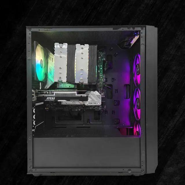 Alt view image 4 of 7 - FunHei Tech Gaming PC, AMD Ryzen 5 9600X 5.5 GHz 6-Core Processor, GeForce RTX5070 Ti, 32 GB DDR5 RAM, 1 TB, 750W PSU, WiFi & Bluetooth, Win11 Pro, Black